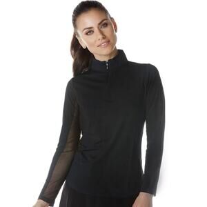 IBKUL Long Sleeve 1/4 Zip Mock Neck Golf Shirt